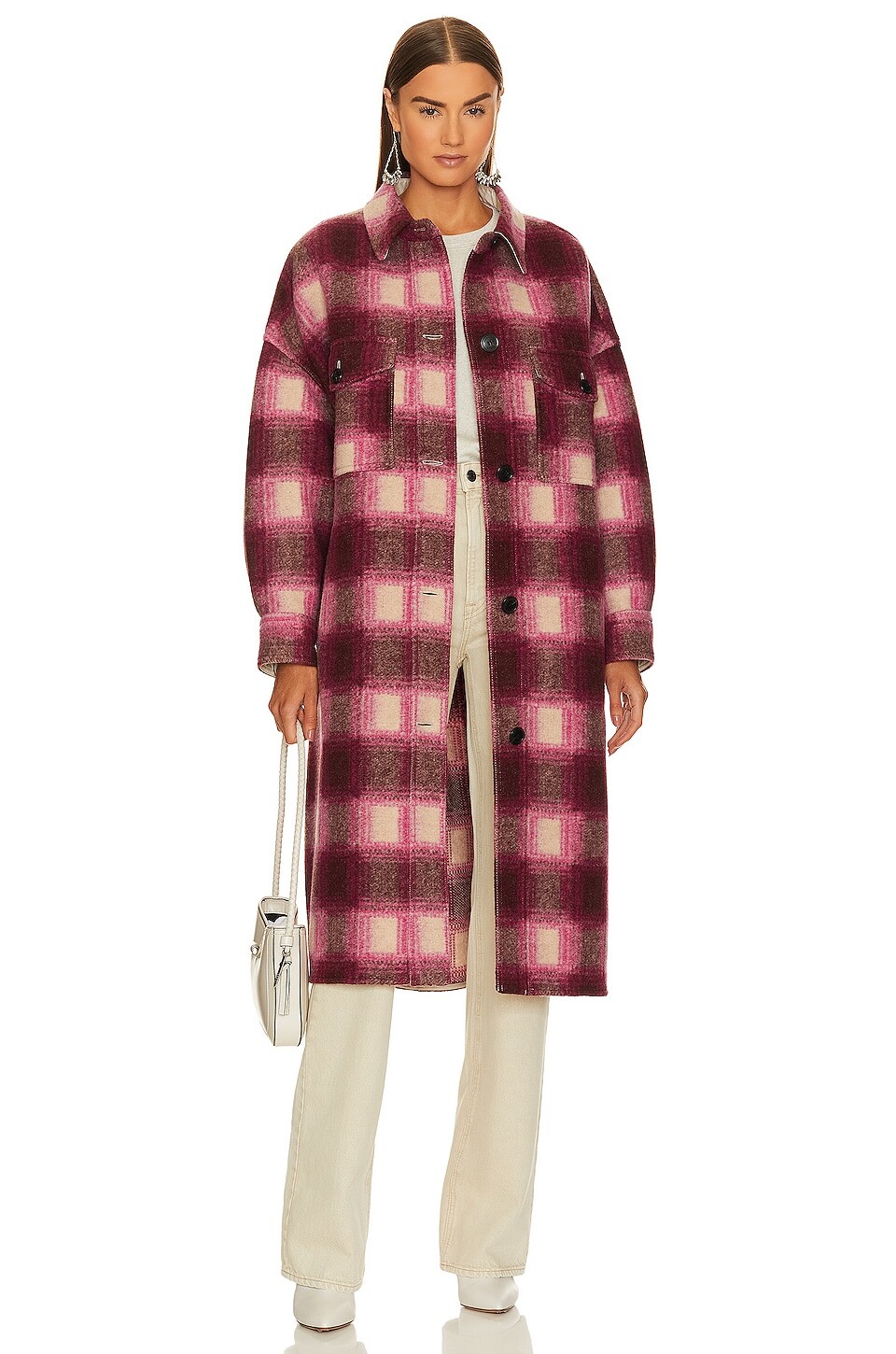

Пальто Isabel Marant Etoile Fontizi Blanket, фуксия, Розовый