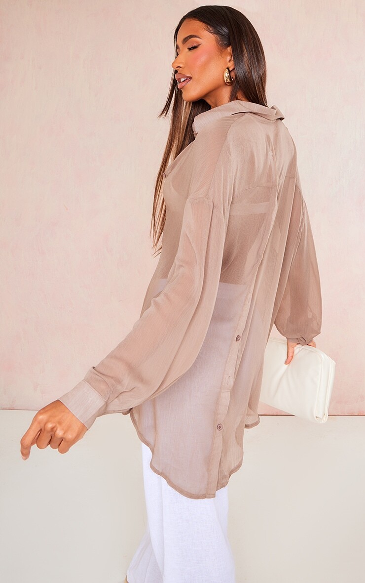

PrettyLittleThing Рубашка с текстурой мокко на пуговицах сзади
