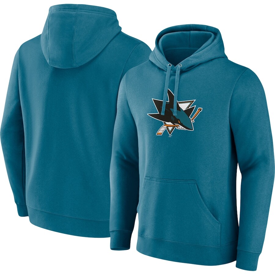 

Пуловер с капюшоном Fanatics Branded San Jose Sharks, бирюзовый