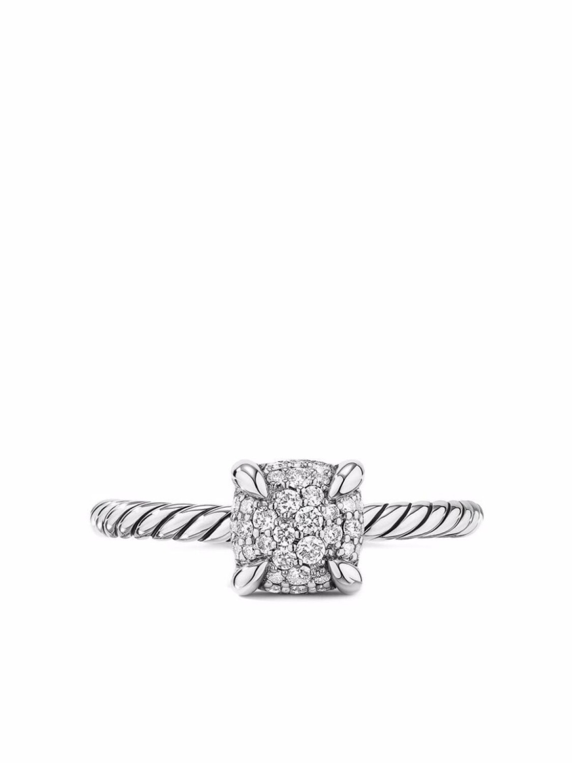 

Серебряное кольцо Petite Chtelaine с бриллиантами David Yurman, серебряный