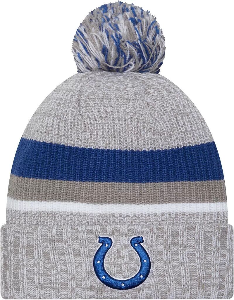 

Мужская вязаная шапка с помпоном New Era Indianapolis Colts Heather Grey