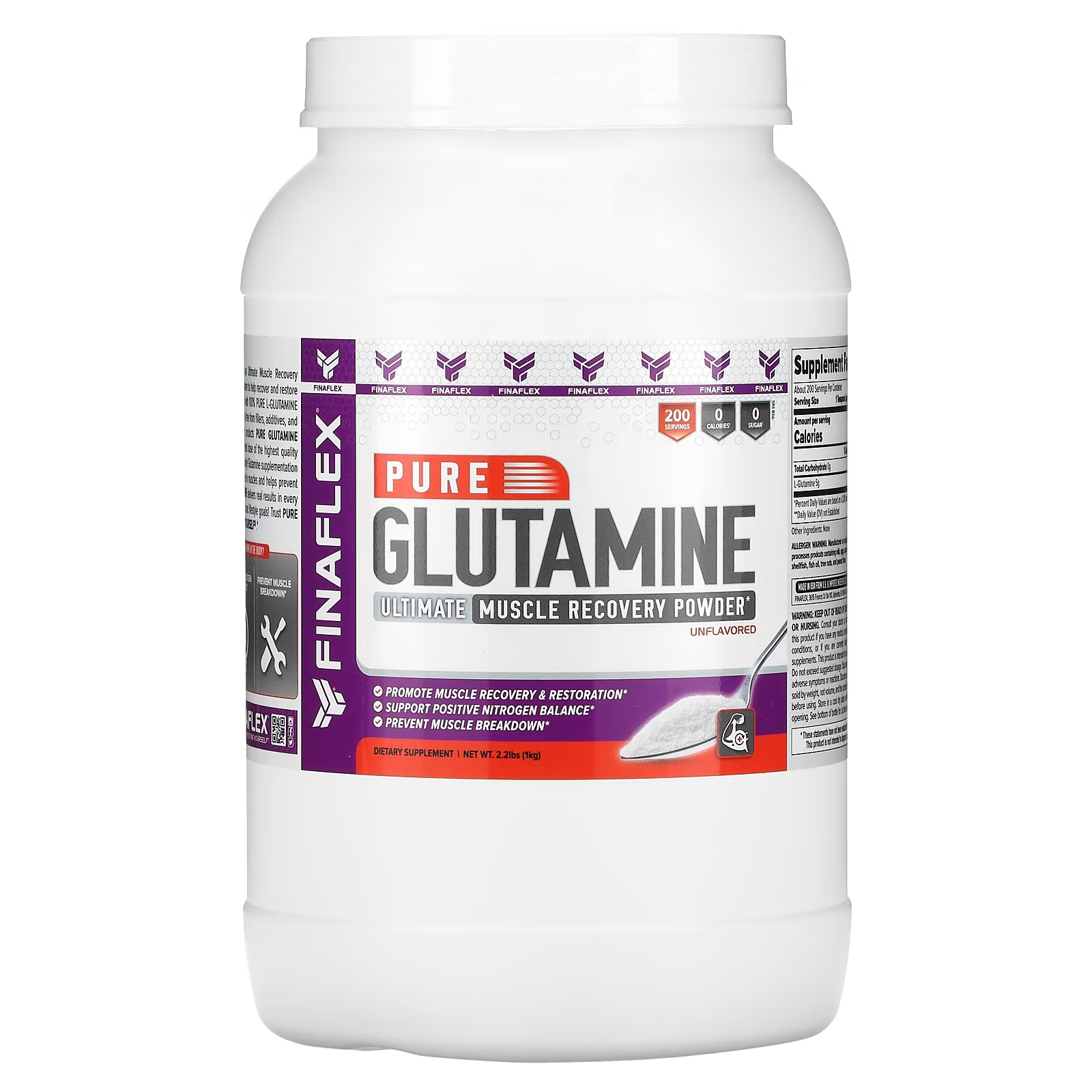 Чистый глютамин Finaflex без вкуса finaflex pure glutamine порошок для максимального восстановления мышц без добавок 300 г 10 6 унции