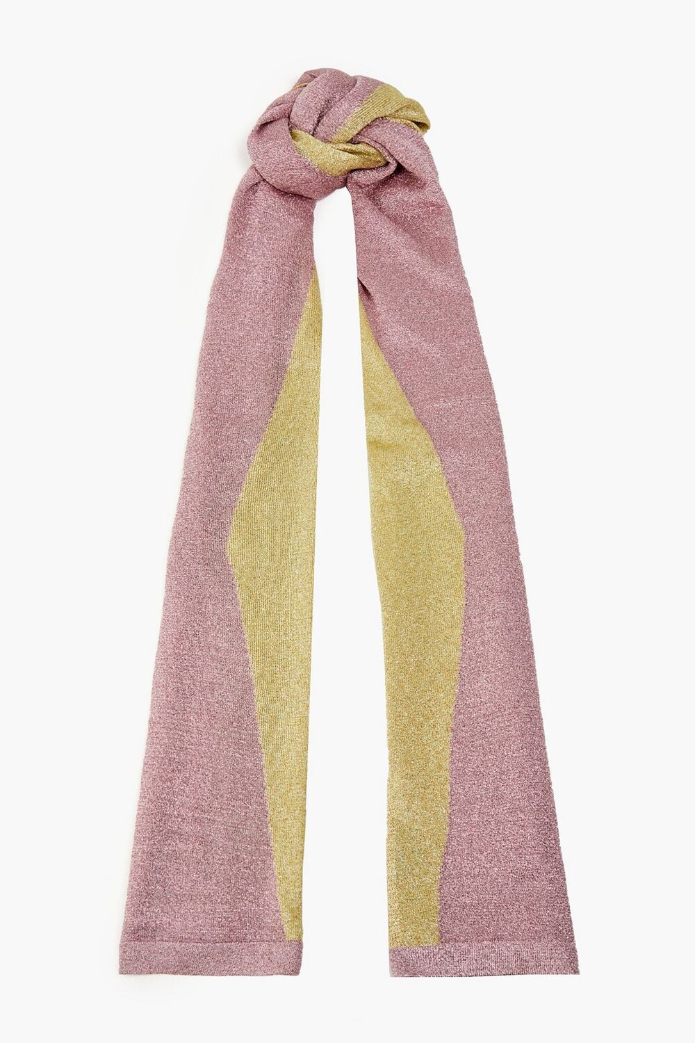 

Шарф металлизированной вязки крючком MISSONI, розовый