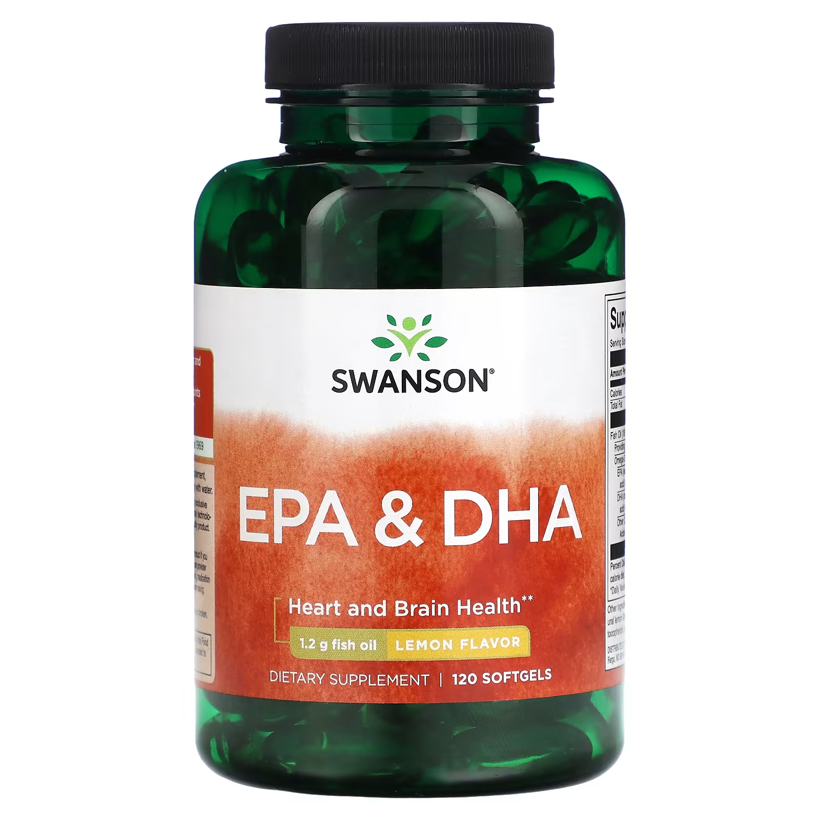 Пищевая добавка Swanson EPA и DHA с лимоном, 120 мягких таблеток пищевая добавка swanson triple strength super epa и dha 900 мг 60 мягких таблеток