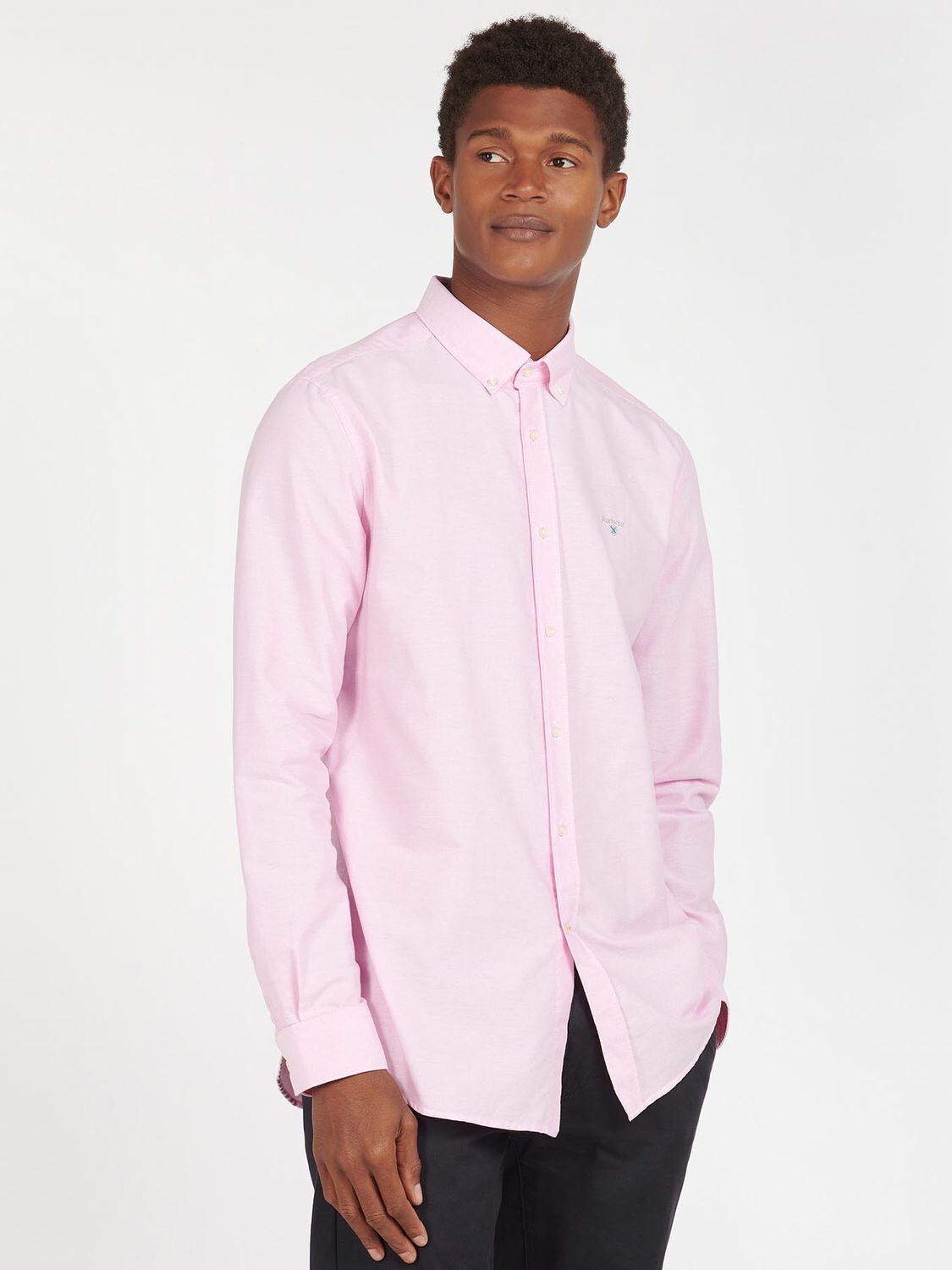 

Оксфордская рубашка Barbour с длинным рукавом, розовая