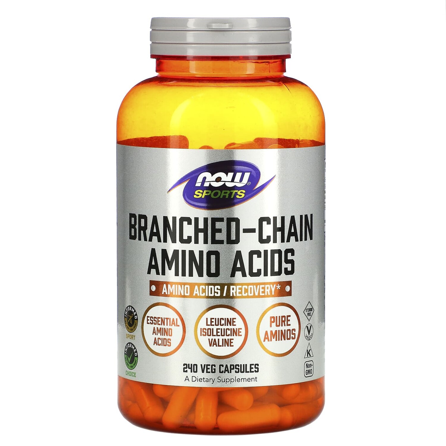 

Sports, аминокислоты с разветвленными цепями, 240 капсул, NOW Foods