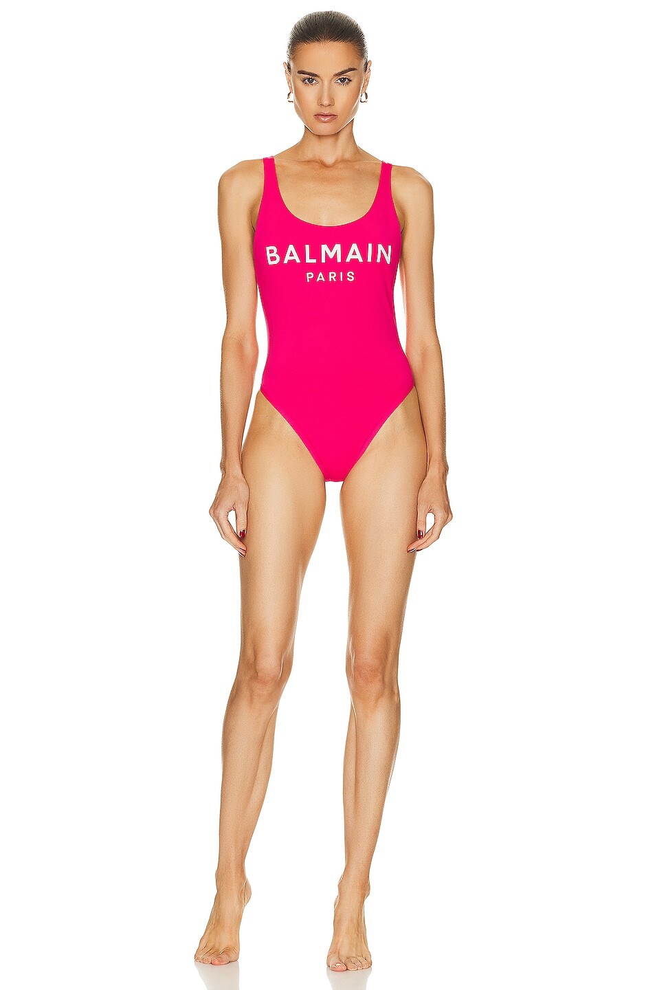 

Купальник Balmain Logo, цвет Pink & White