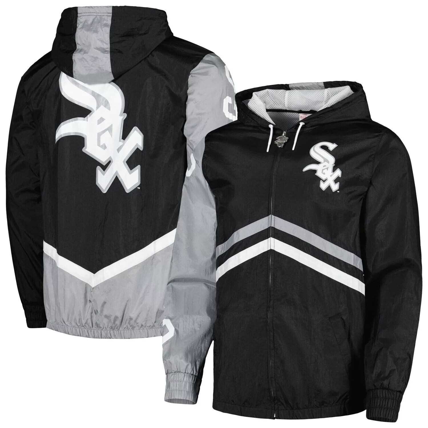 

Мужская ветровка с капюшоном и молнией во всю длину Mitchell & Ness Black Chicago White Sox Undeniable