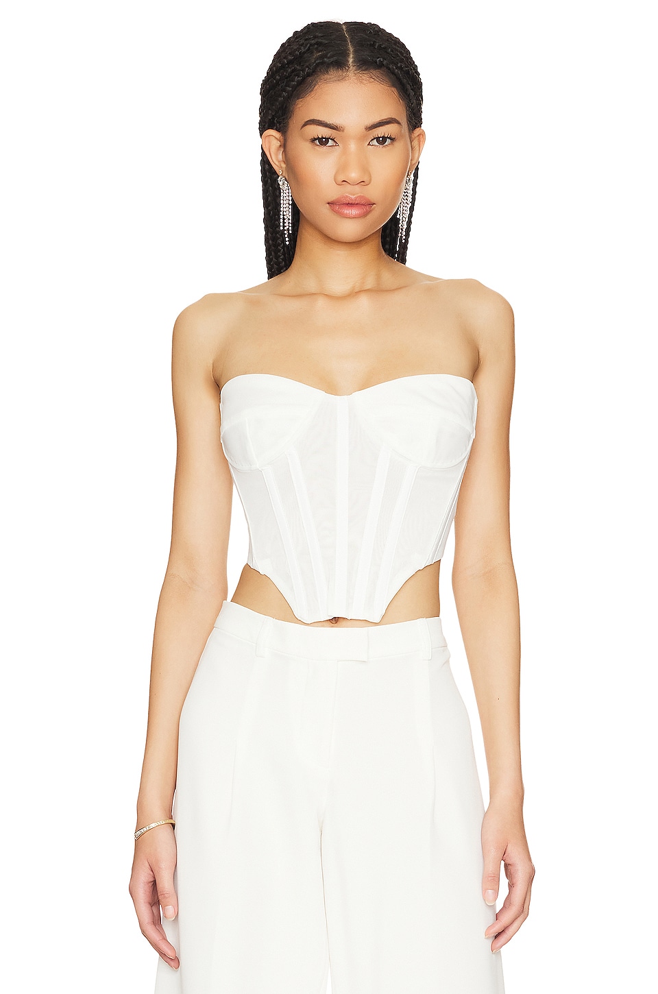 цена Топ Bardot Lithium Mesh Bustier, цвет Orchid White