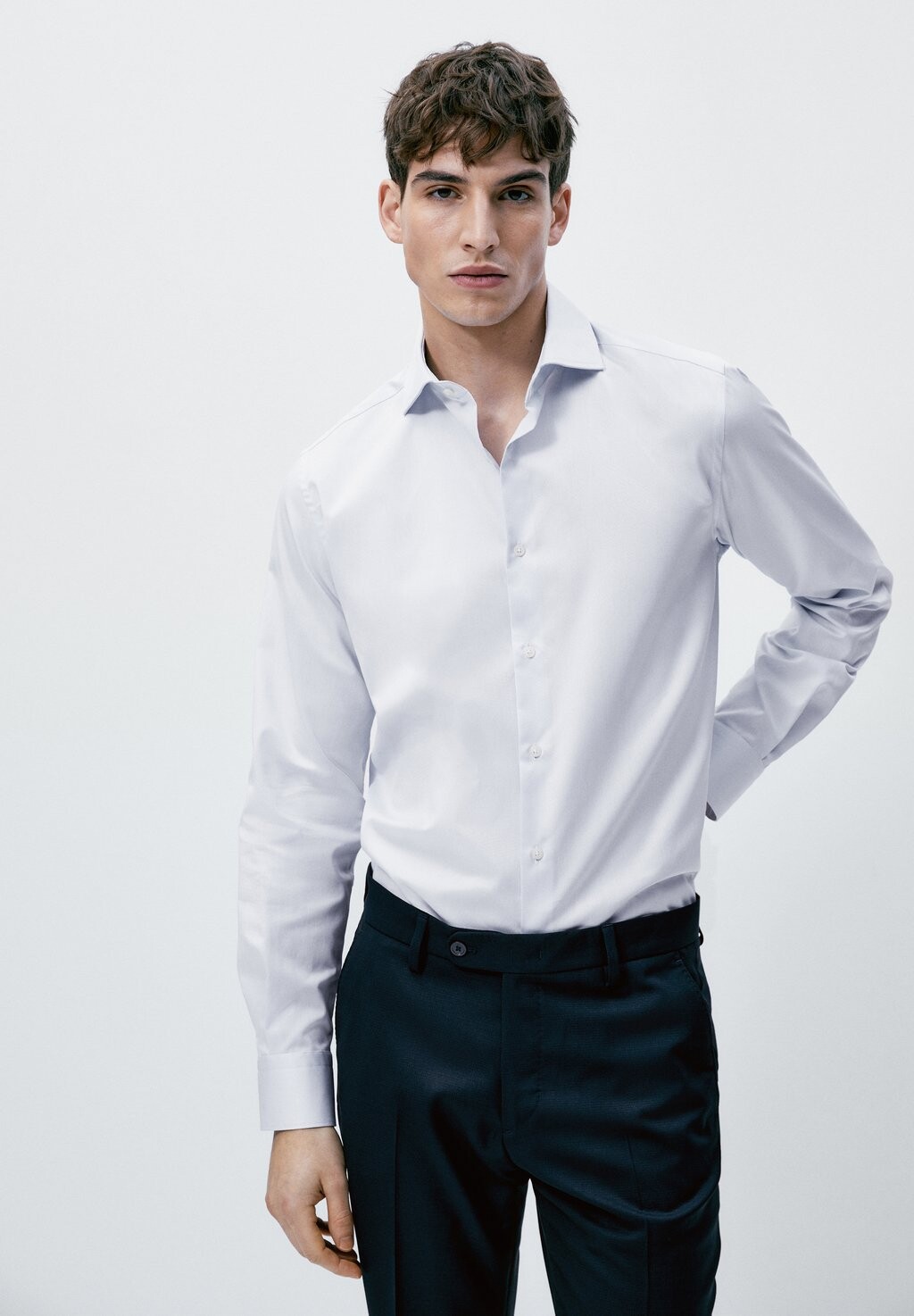 

Деловая рубашка Massimo Dutti, светло-синий