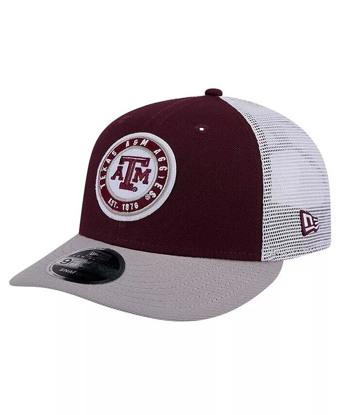 

Мужская темно-бордовая шляпа Texas AM Aggies Throwback Circle Patch 9FIFTY Trucker Snapback Hat New Era, красный