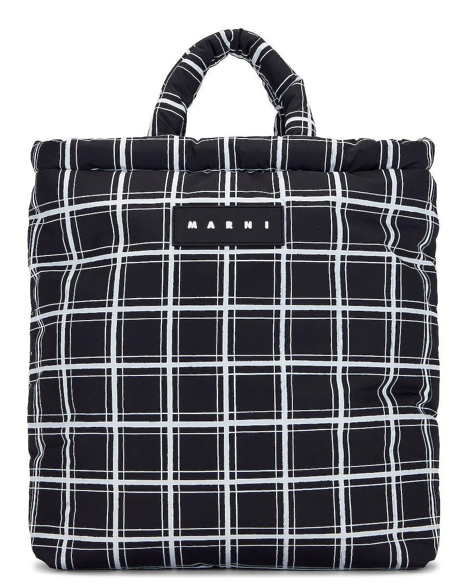 

Сумка-тоут Marni Tote Ns Nylon Check, черный