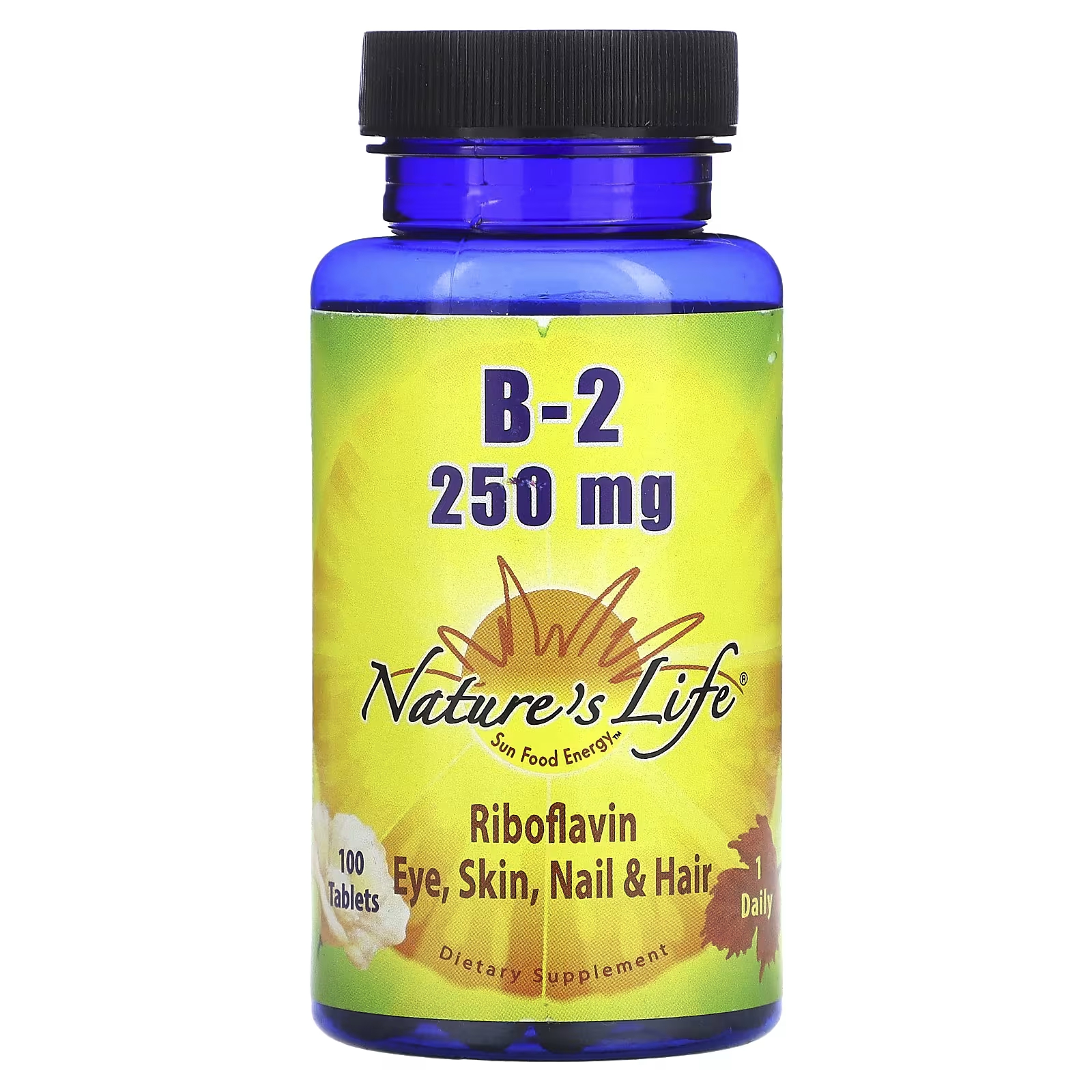 Рибофлавин Nature's Life B-2 250 мг, 100 таблеток carlson b 2 100 мг 250 таблеток