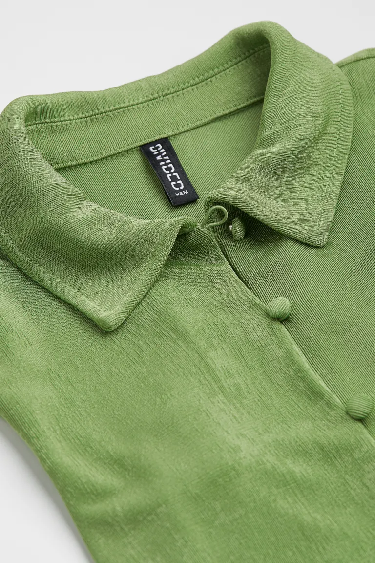 Укороченная блузка H&M, зеленый