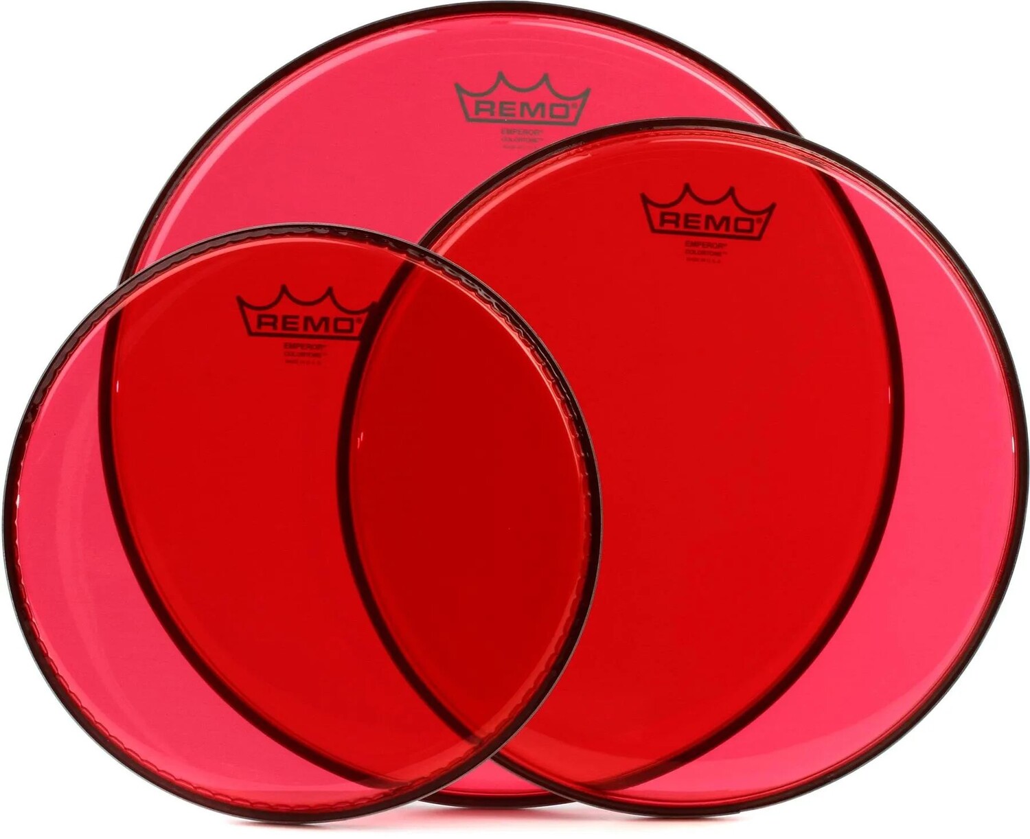 

Пакет Tom из трех предметов Remo Emperor Colortone Red — 10/12/14 дюймов
