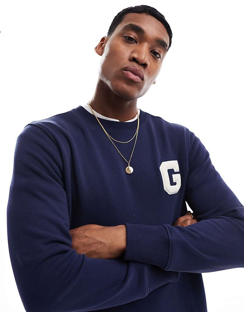 

GANT – Темно-синяя толстовка с логотипом в студенческом стиле
