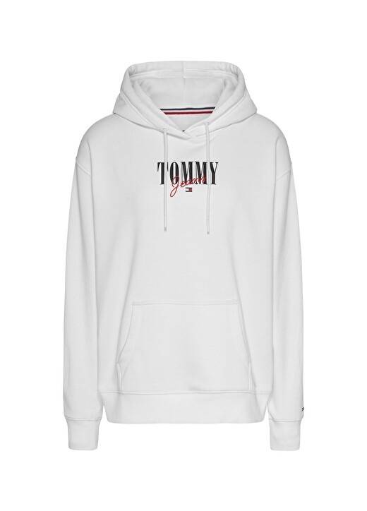 

Белая женская толстовка с воротником с капюшоном Tommy Jeans, Белый