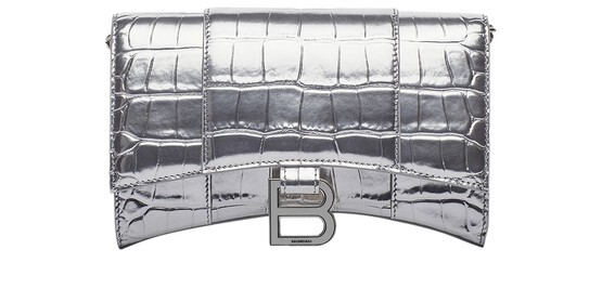 

Кошелек «Песочные часы» на цепочке Balenciaga, серебряный
