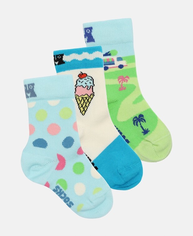 

Носки, 3 шт. Happy Socks, лаймовый
