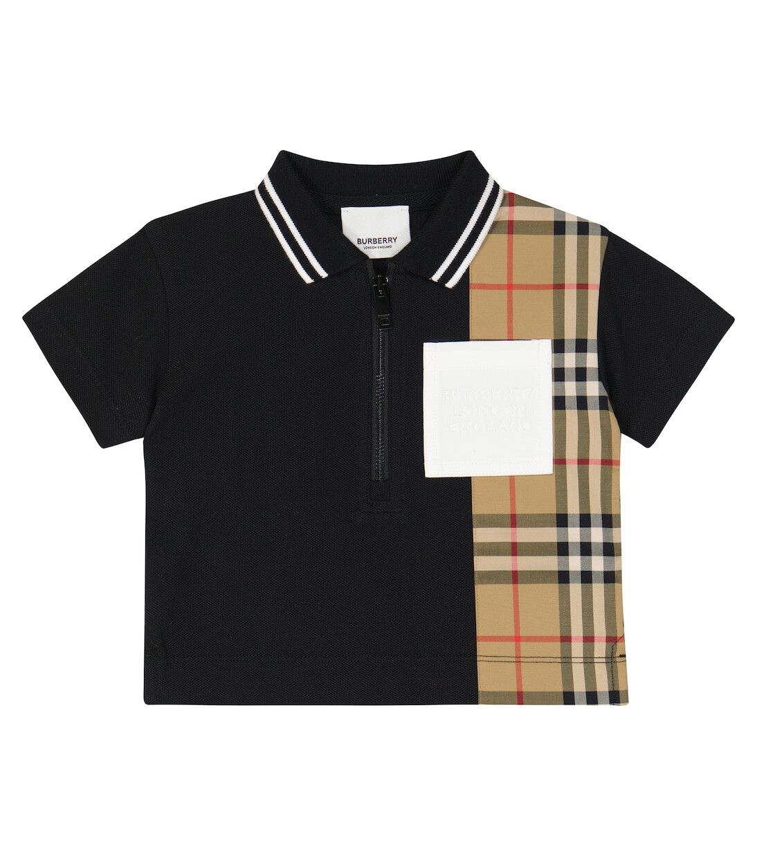 

Детская хлопковая футболка-поло Burberry Kids, черный