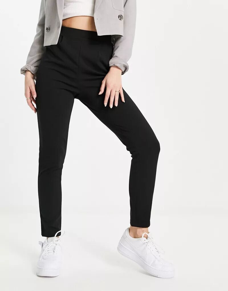 

Черные расклешенные брюки из джерси ASOS