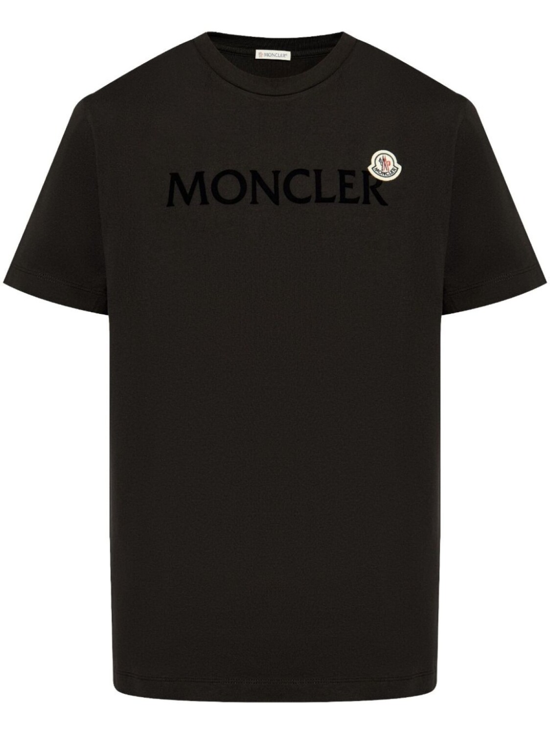 

Moncler футболка из хлопка с флокированным логотипом, черный