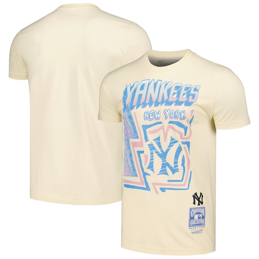 

Футболка с коротким рукавом Mitchell & Ness New York Yankees, кремовый