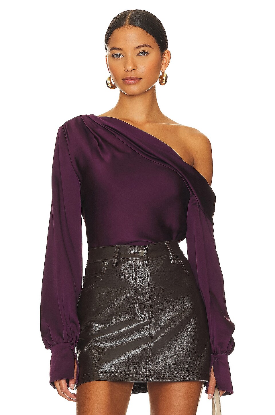 

Топ SIMKHAI Alice One Shoulder, цвет Plum