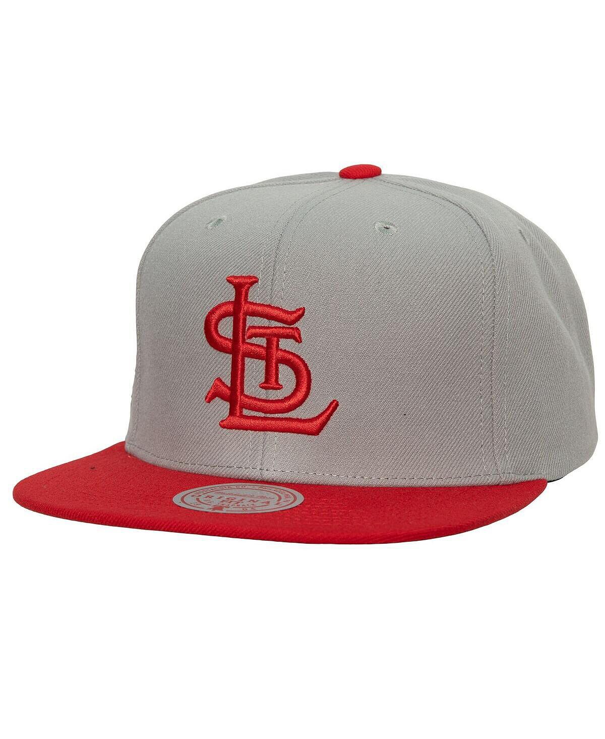 

Мужская серая выездная бейсболка St. Louis Cardinals Cooperstown Collection Snapback Mitchell & Ness