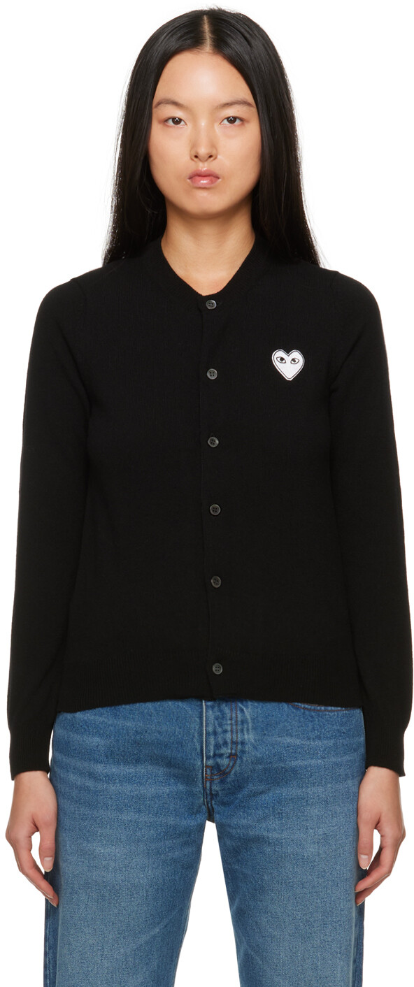 

Черный кардиган с нашивкой в ​​форме сердца Comme des Garçons