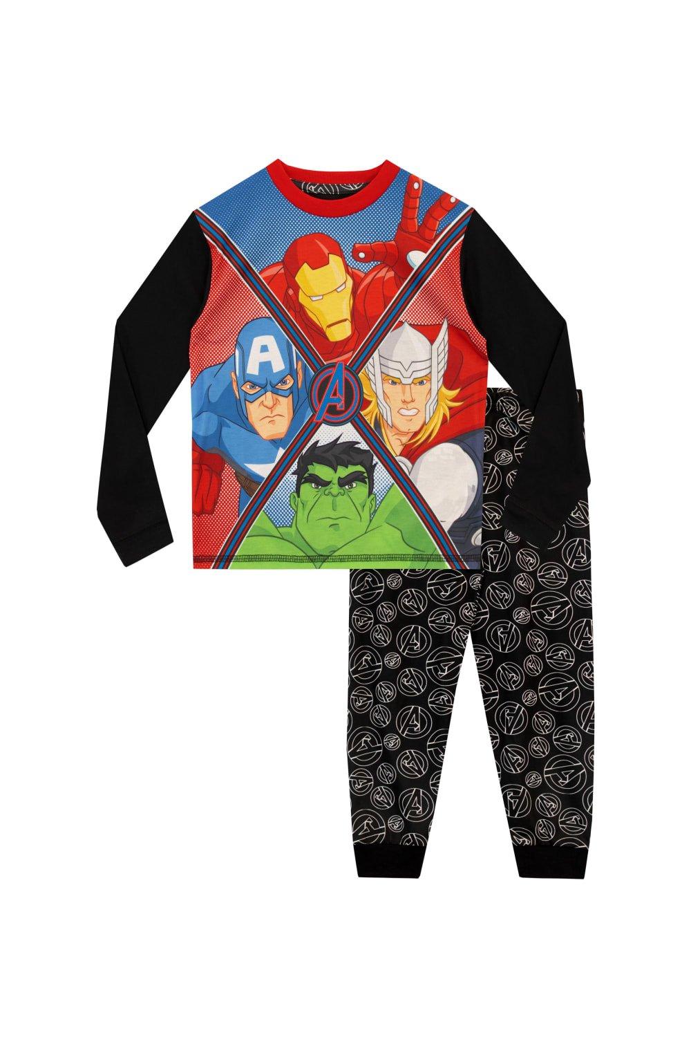 Мстители Пижамы Marvel, красный детская одежда весенняя и летняя детская домашняя одежда с кондиционированием плотная пижама с длинными рукавами детский комбинезон