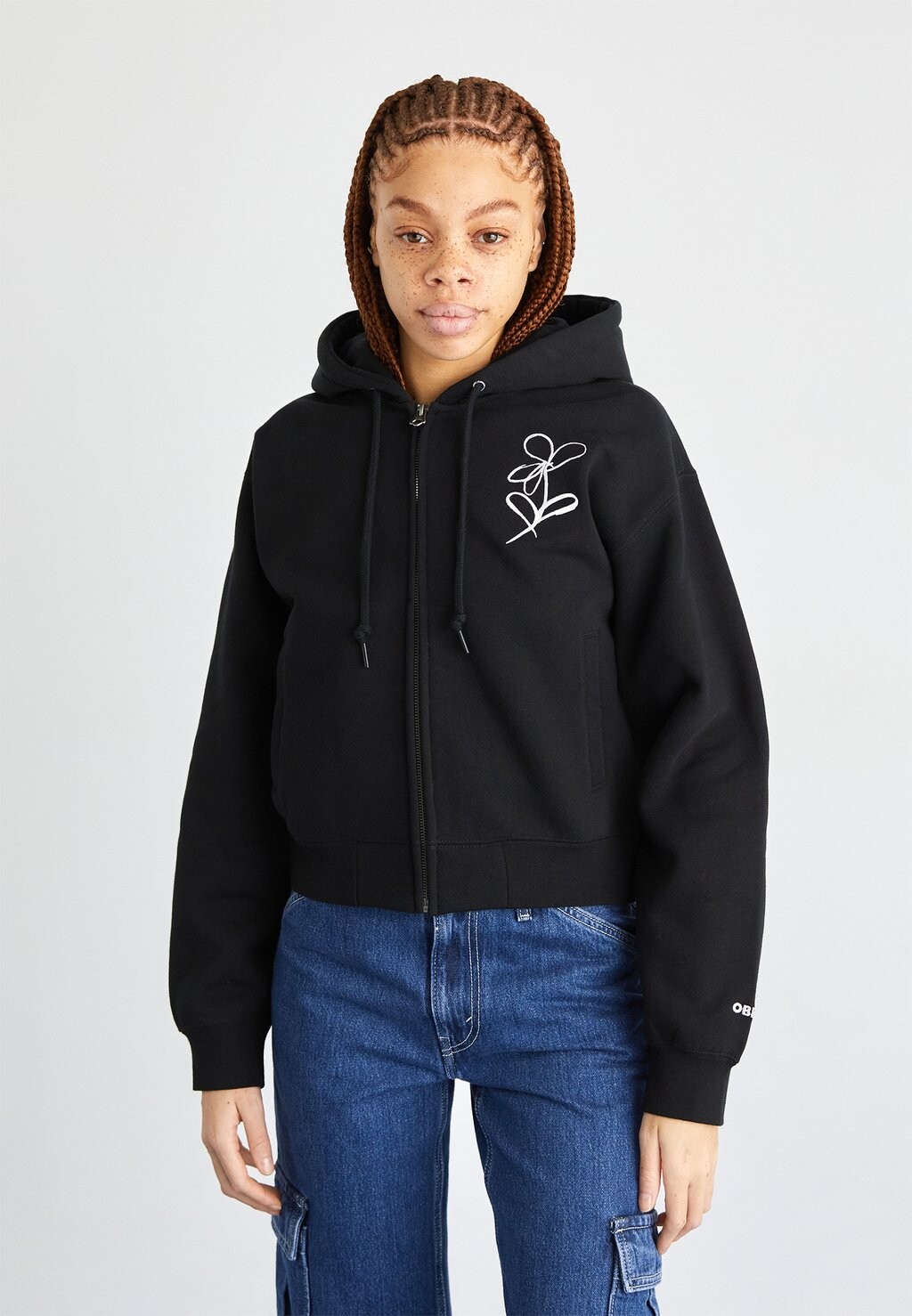 Толстовка CHALK WRITING ZIP HOOD Obey Clothing, цвет black