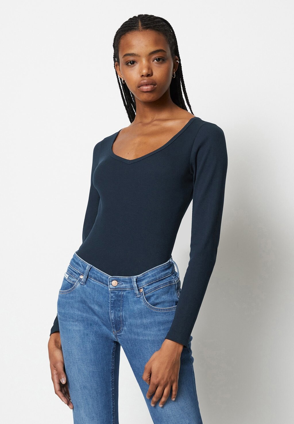 

Футболка с длинным рукавом Slim Fit Marc O'Polo DENIM, цвет navy teal