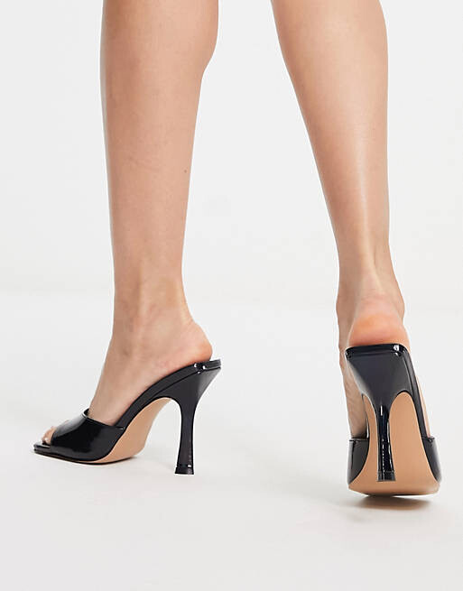 

Черные мюли на высоком каблуке Topshop Sami