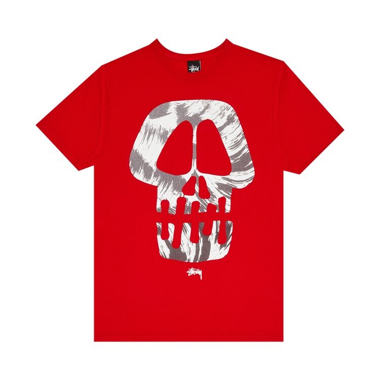 Футболка Stussy Brush Skull 'Red', красный