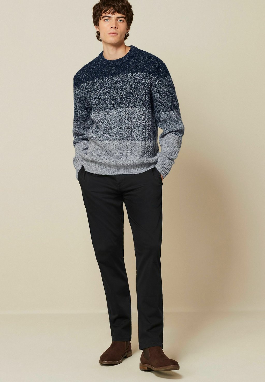цена Вязаный свитер OMBRE Next, цвет blue grey