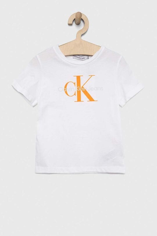 

Детская хлопковая футболка Calvin Klein Jeans, белый