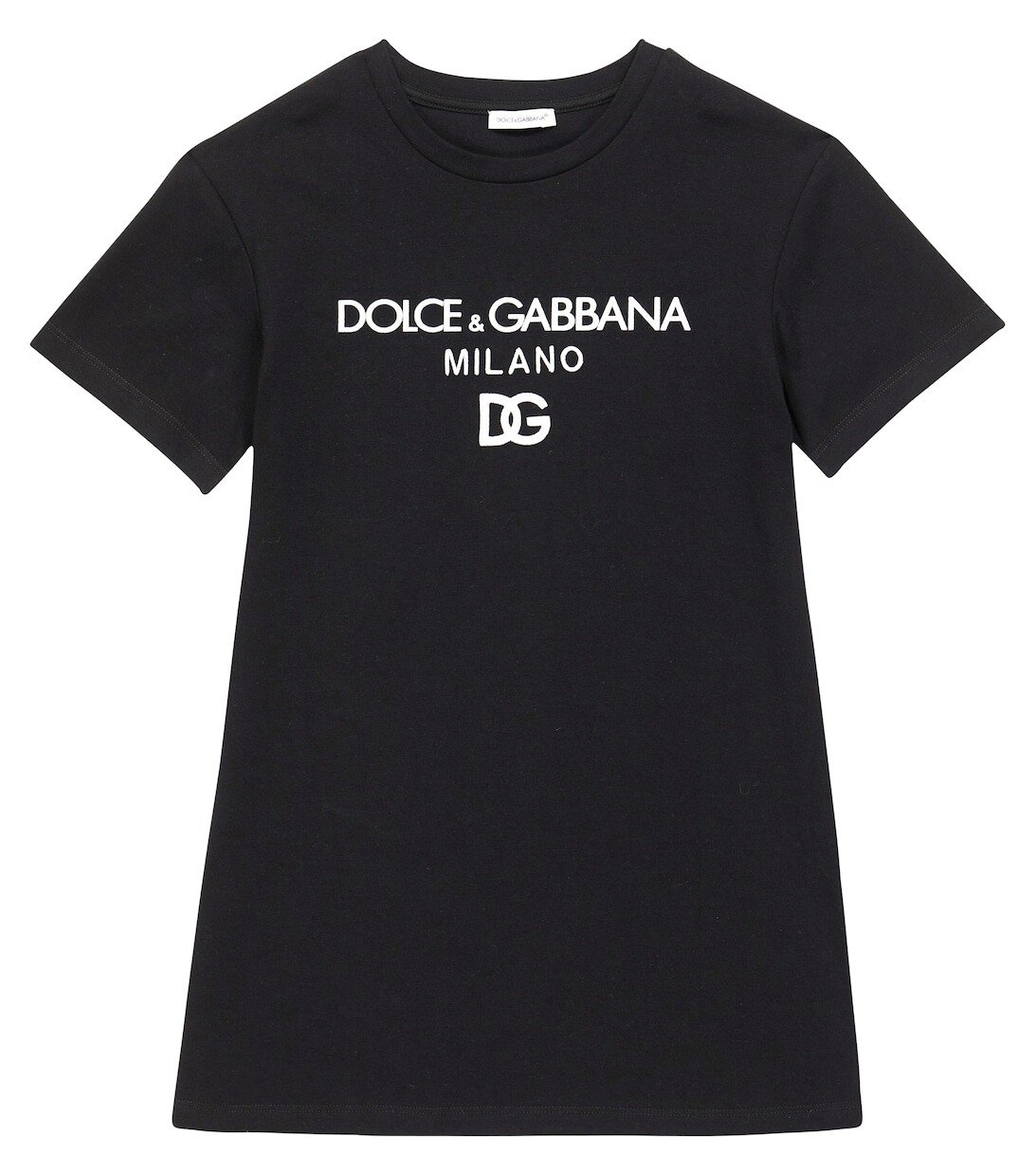 

Хлопковая футболка с вышитым логотипом Dolce&Gabbana, черный