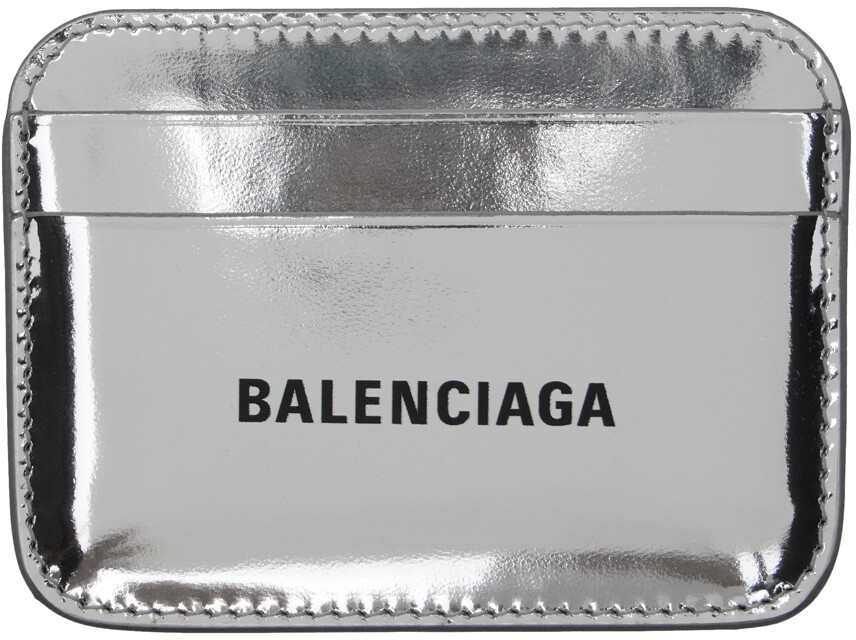 

Серебряный визитница с принтом Balenciaga
