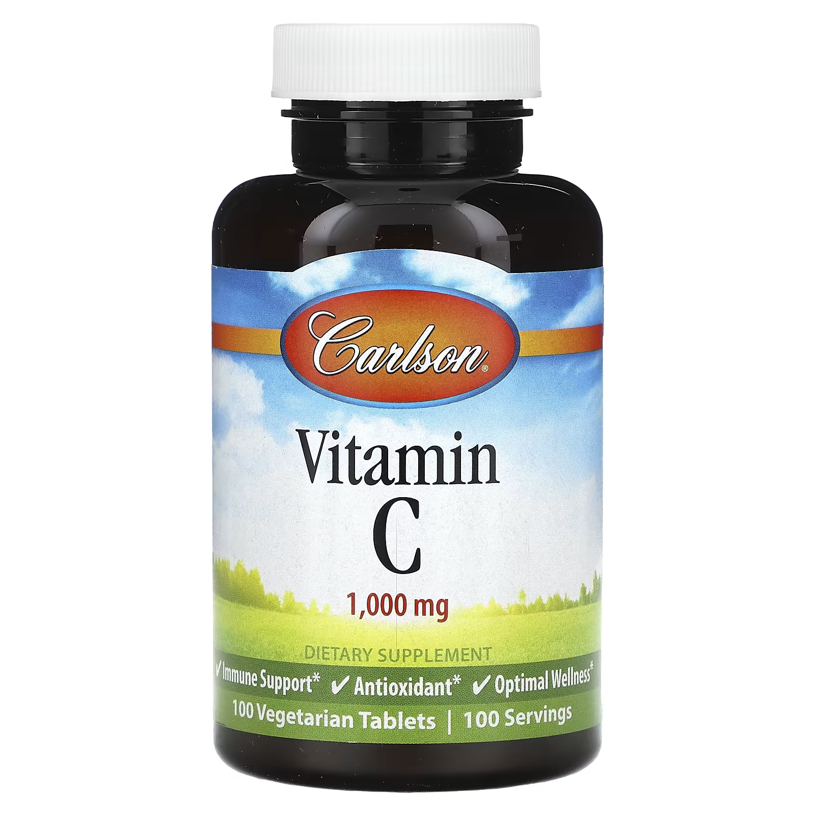 Carlson Витамин С 1000 мг 100 вегетарианских таблеток carlson labs kid s жевательный витамин c натуральный мандарин 250 мг 60 вегетарианских таблеток