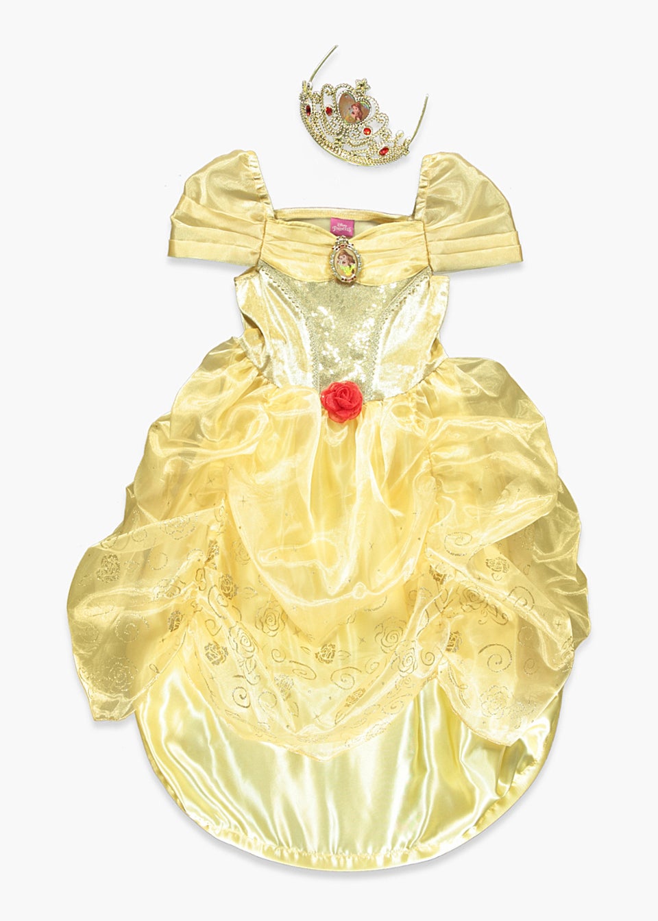 Детский маскарадный костюм Disney Belle желтого и золотого цвета (3–9 лет), желтый бумажный костюм красавица