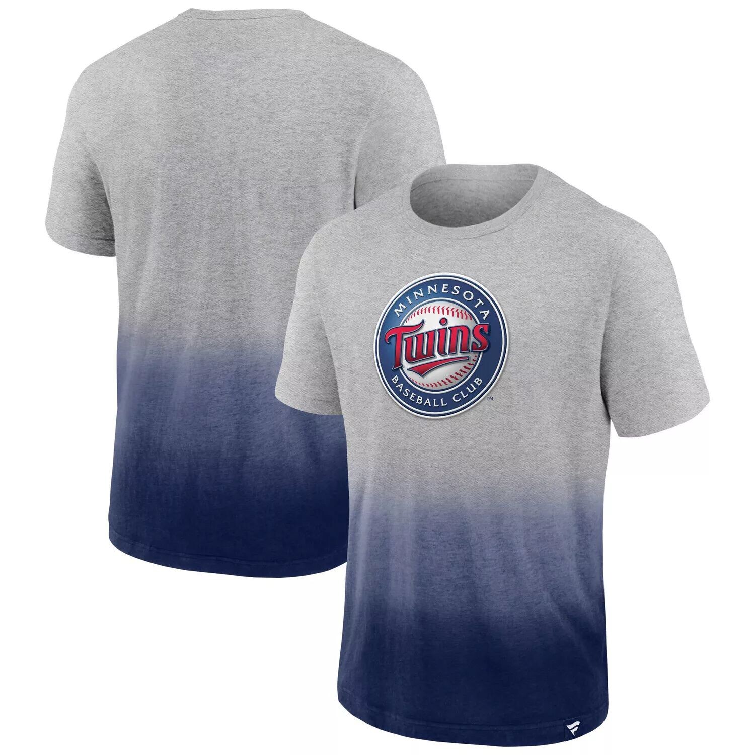 

Мужская футболка с принтом Fanatics серого/темно-синего цвета с принтом Minnesota Twins Iconic Team с эффектом омбре и эффектом омбре, Синий