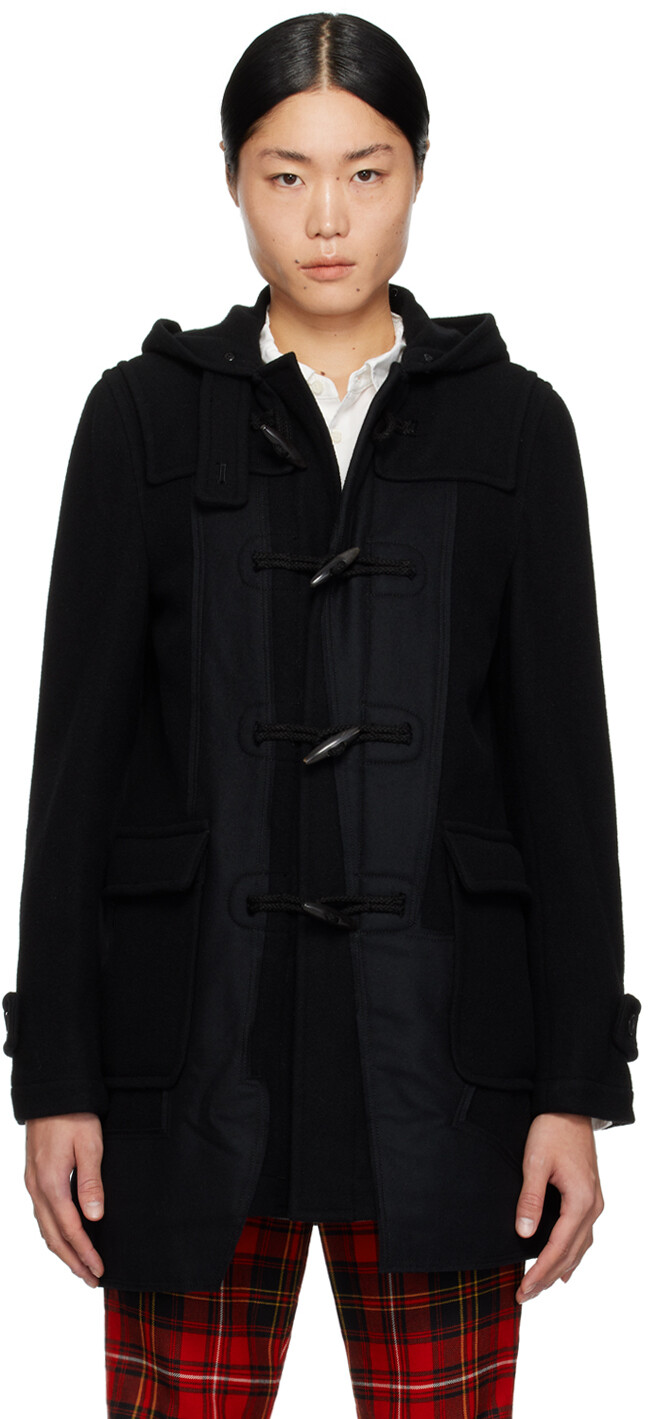 

Черное валяное пальто Comme Des Garcons