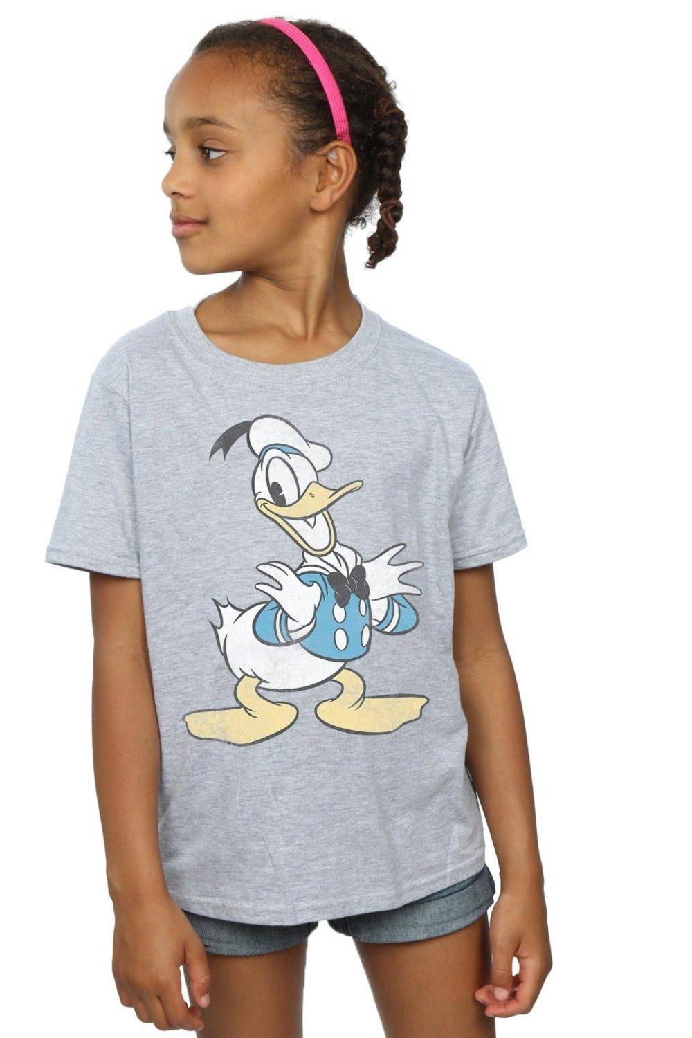Хлопковая футболка с изображением Дональда Дака Disney, серый брошь металлическая с изображением дональда дака брошь в виде мыши с эмалированным покрытием рюкзак из акрила