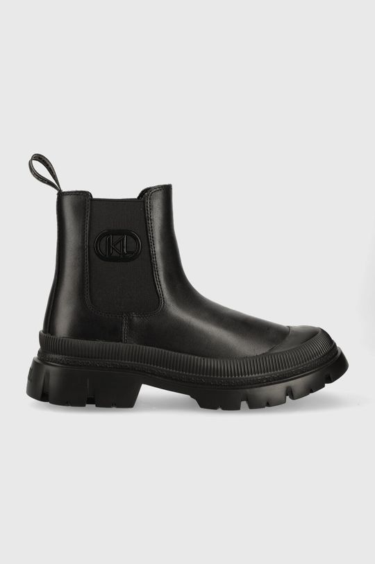 TREKKA МУЖСКИЕ кожаные ботинки челси Karl Lagerfeld, черный