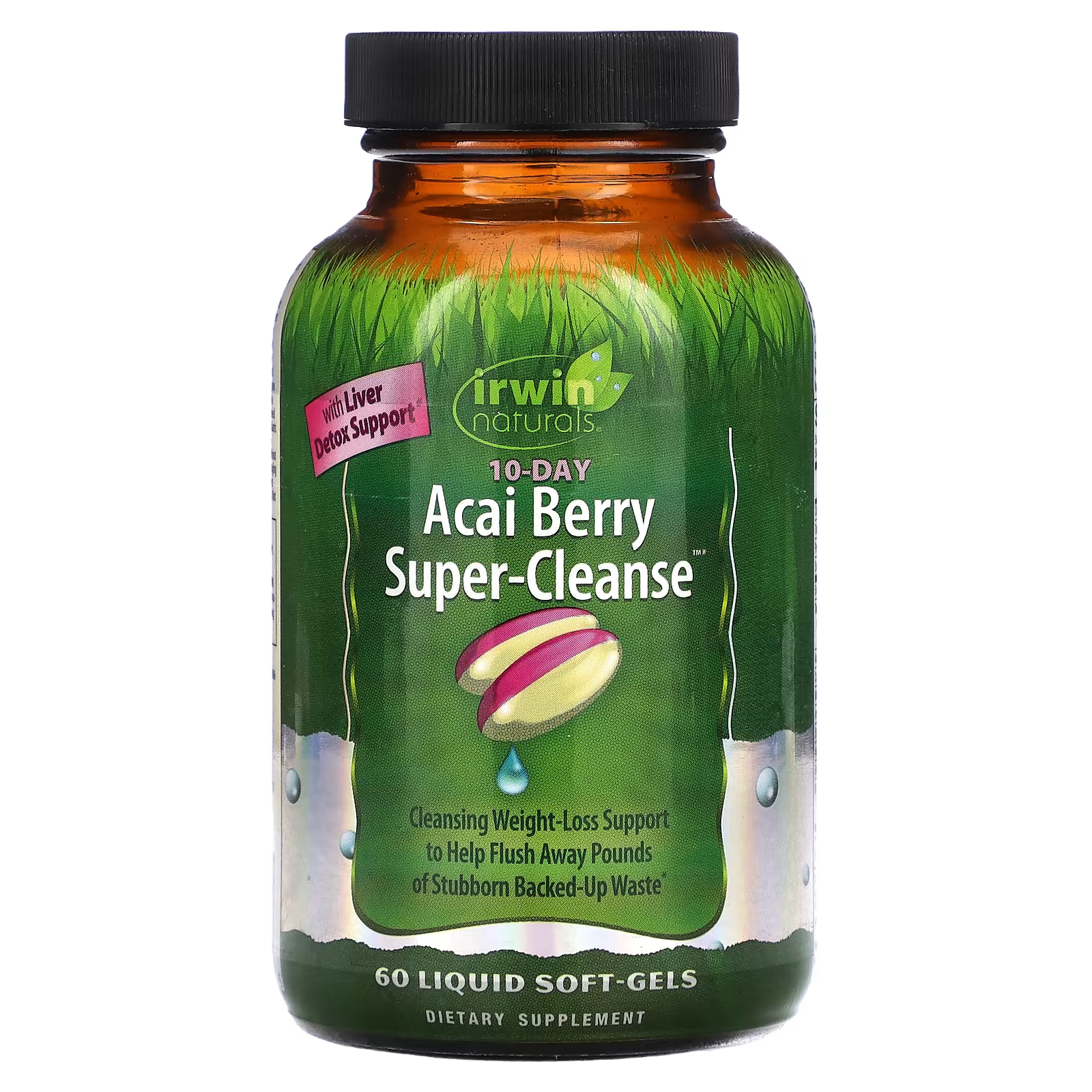 Пищевая добавка Irwin Naturals Acai Berry Super-Cleanse, 60 жидких капсул пищевая добавка irwin naturals для волос 60 капсул
