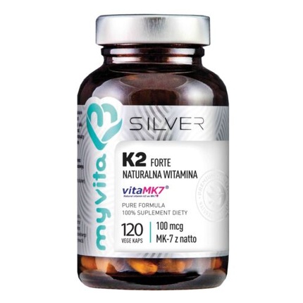 Myvita Silver Натуральный витамин K2 Mk-7 Forte 120 капсул, Proness myvita органическое соединение серы 250 г proness