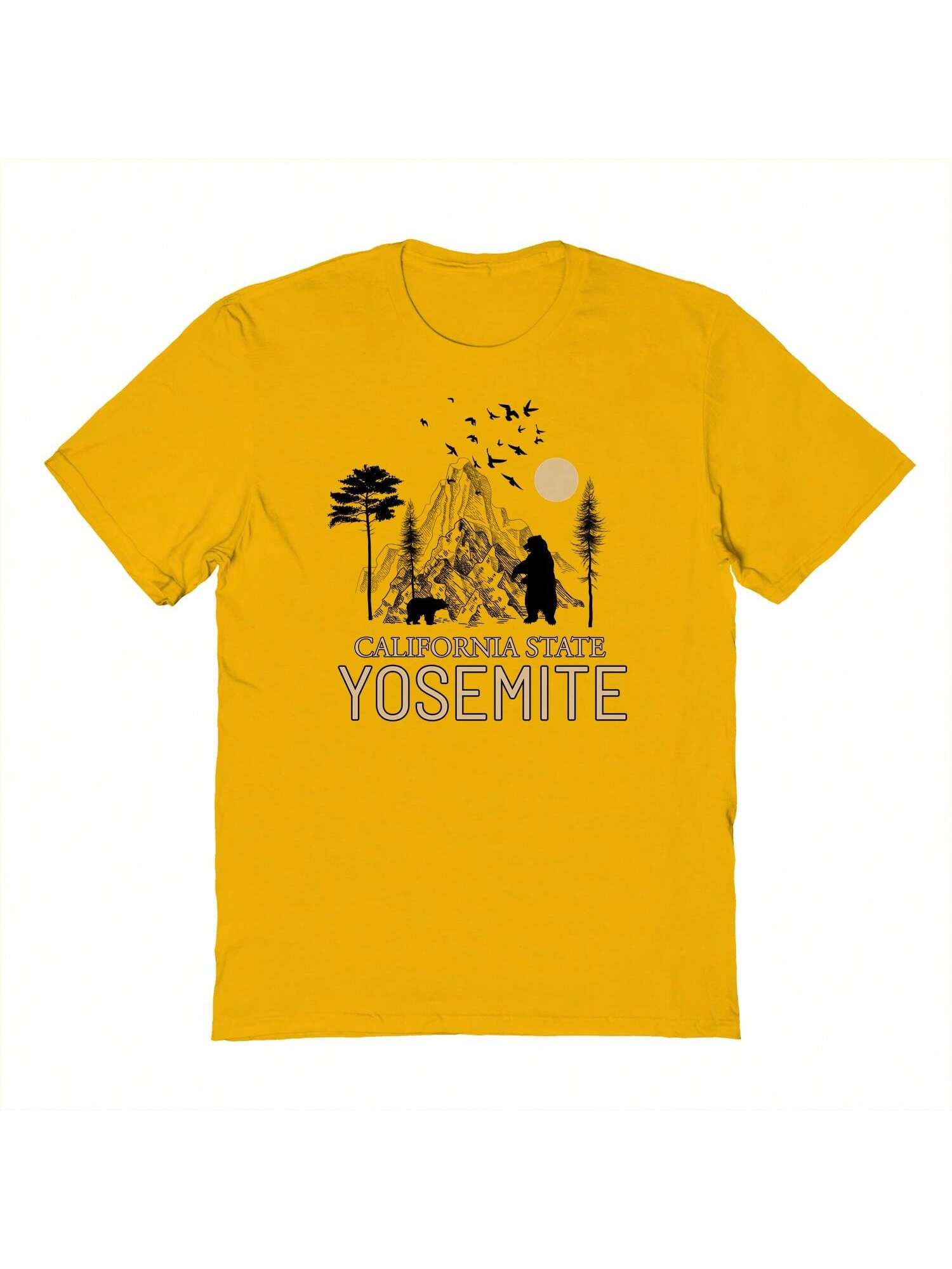 Мужская хлопковая футболка с короткими рукавами Country Parks California State Yose Mite Graphic Sand, золото мужская хлопковая футболка с короткими рукавами country parks california state yose mite graphic sand бежевый
