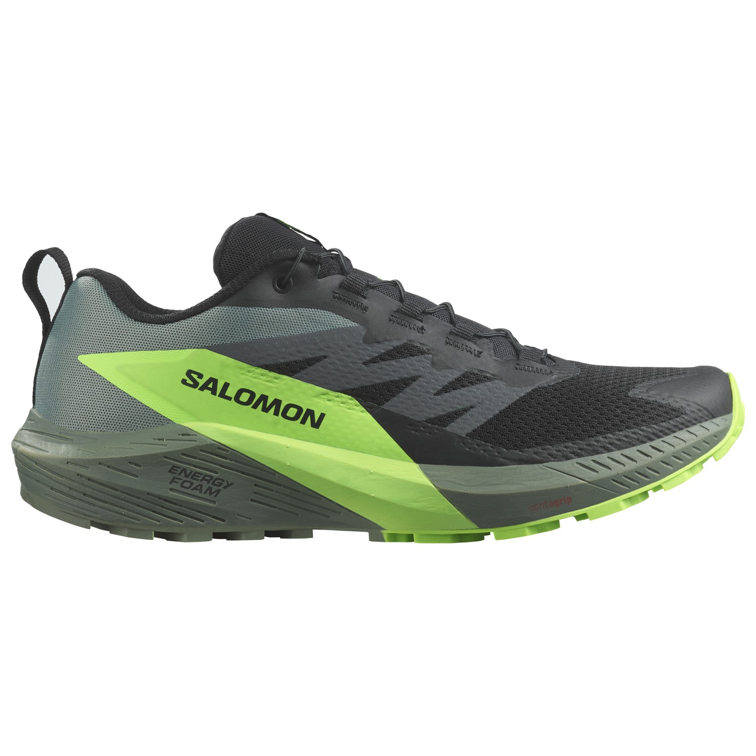 Кроссовки для бега по пересеченной местности Salomon Sense Ride 5, цвет Black/Laurel Wreath/Green Gecko