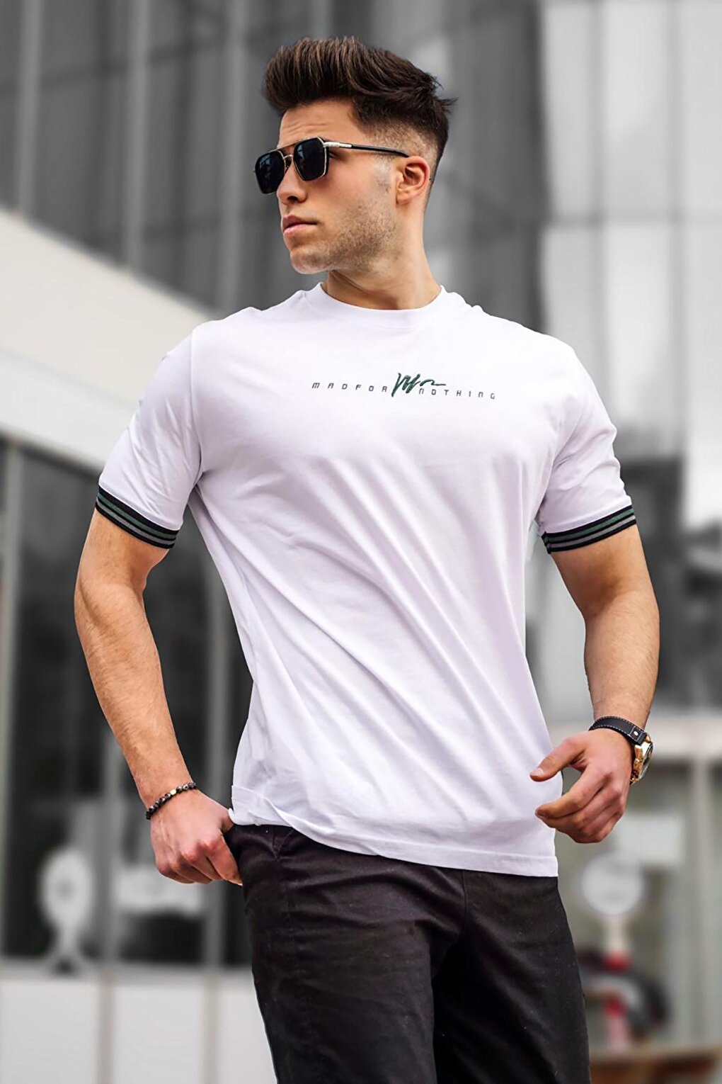 Белая базовая мужская футболка MADMEXT футболка мужская базовая белорусь